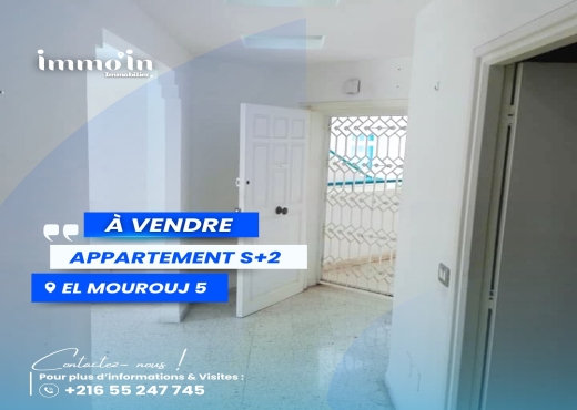 A VENDRE - APPARTEMENT S+2 - Bien immobilier à {"id":3,"country_id":219,"name":"BEN AROUS","slug":"ben-arous"} - Agence Immobilière le baroque