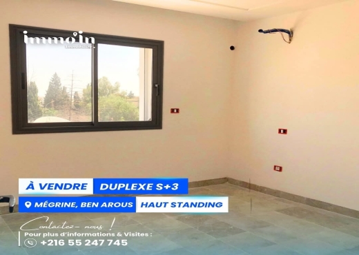 À vendre | Duplex S+3 Haut Standing – Mégrine, - Bien immobilier à {"id":3,"country_id":219,"name":"BEN AROUS","slug":"ben-arous"} - Agence Immobilière le baroque