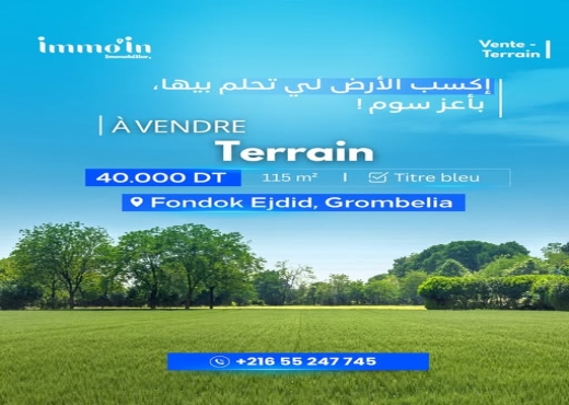 VENTE FLASH - Terrain à vendre - Bien immobilier à {"id":16,"country_id":219,"name":"NABEUL","slug":"nabeul"} - Agence Immobilière le baroque