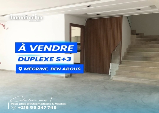 À vendre | Duplex S+3 Haut Standing – Mégrine, - Bien immobilier à {"id":3,"country_id":219,"name":"BEN AROUS","slug":"ben-arous"} - Image 2 - Agence Immobilière New Way