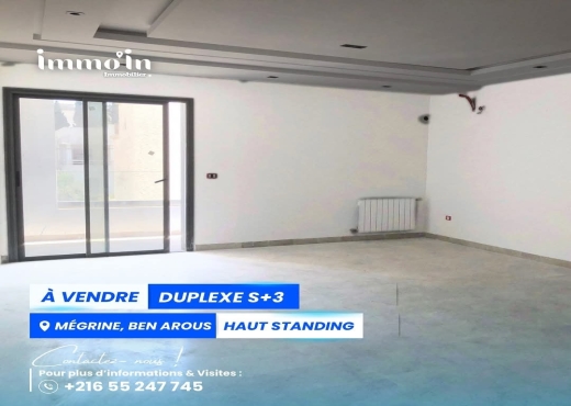 À vendre | Duplex S+3 Haut Standing – Mégrine, - Bien immobilier à {"id":3,"country_id":219,"name":"BEN AROUS","slug":"ben-arous"} - Image 3 - Agence Immobilière New Way