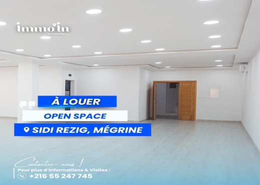 📢 À LOUER – Open Space 221 m² à Sidi Rezig 🏢 - Bien immobilier à {"id":3,"country_id":219,"name":"BEN AROUS","slug":"ben-arous"} - Image 3 - Agence Immobilière New Way